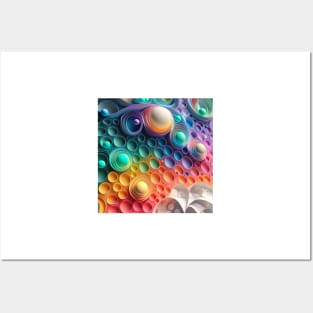 3D- Phantasmal Iridescent circles and dots in exotic colors of PRIDE ! Posters and Art